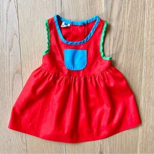 Vintage Ruth Scharf Colorful Tie Back Sun Dress with Pocket Size 18 Months ❤️